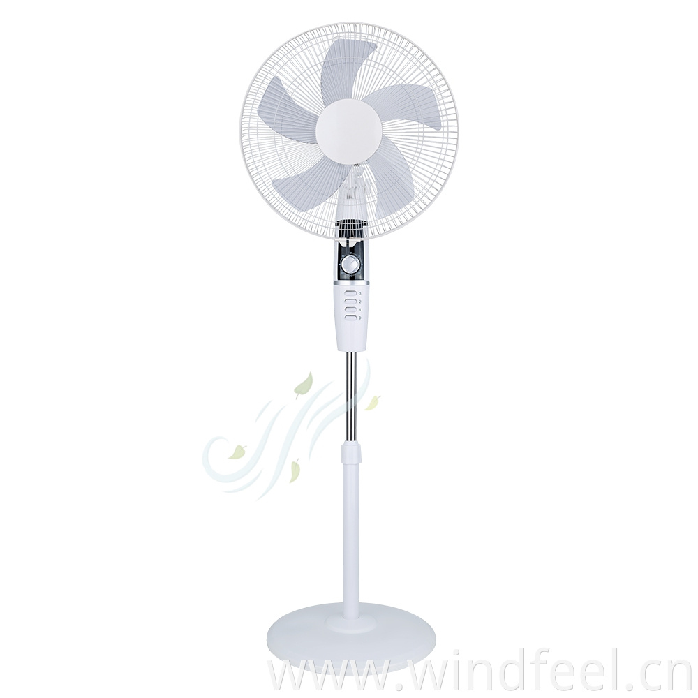 16" 18 Inch Stand Fan 5 AS Blade Heavy Cross Base 3 Speed Control Oscillating Function Cooling Air Standing Fan Plastic Grill